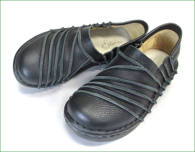 エスタシオン靴 estacion et105bl ブラック アップ画像
