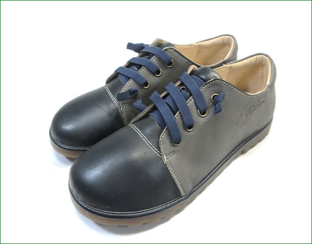 エスタシオン靴 estacion etn237821bl 黒グレイ 全体画像