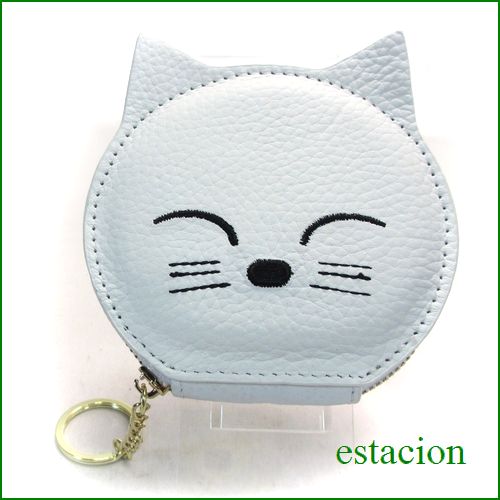 estacion　エスタシオン　コインケース　etw1009wt　ホワイト　【可愛い白ネコちゃん・・・チャームにもなる。エスタシオン コインケース】